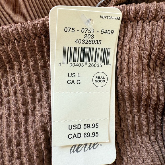 Aerie Brown One-Shoulder Cutout One Piece - Picture 2 of 4